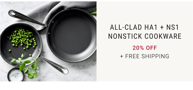 All-Clad HA1 + NS1 Nonstick Cookware 20% Off + Free Shipping