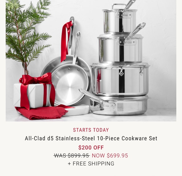 All-Clad d5 Stainless-Steel 10-Piece Cookware Set - up to $200 off + Free Shipping