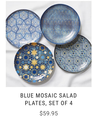 Blue Mosaic Salad Plates, Set of 4 $59.95