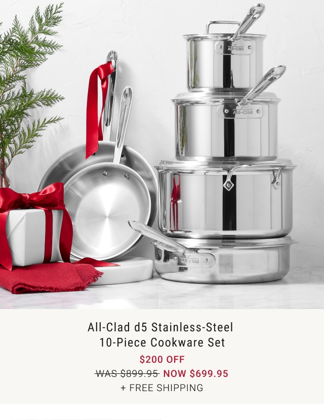 All-Clad D5 Stainless-Steel 10-Piece Cookware Set - NOW $699.95 + Free Shipping