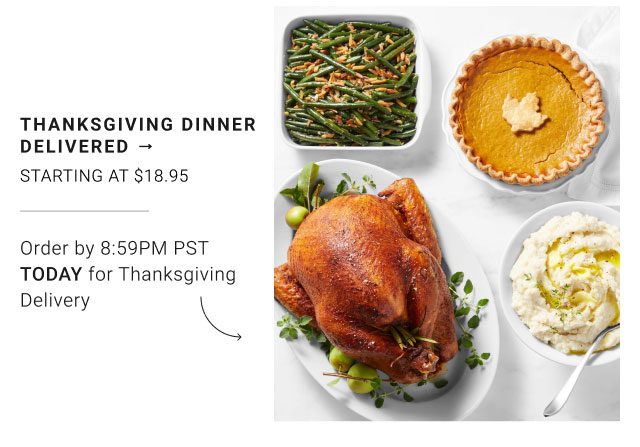 Thanksgiving Dinner Delivered Starting at $18.95