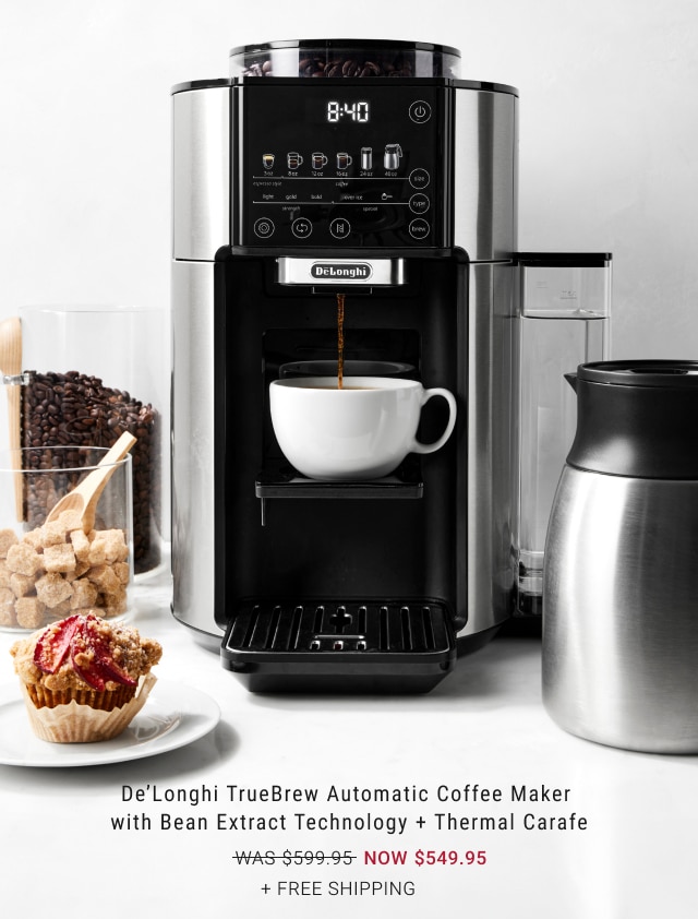 De'Longhi TrueBrew Automatic Coffee Maker with Bean Extract Technology + Thermal Carafe - NOW $549.95 + Free Shipping