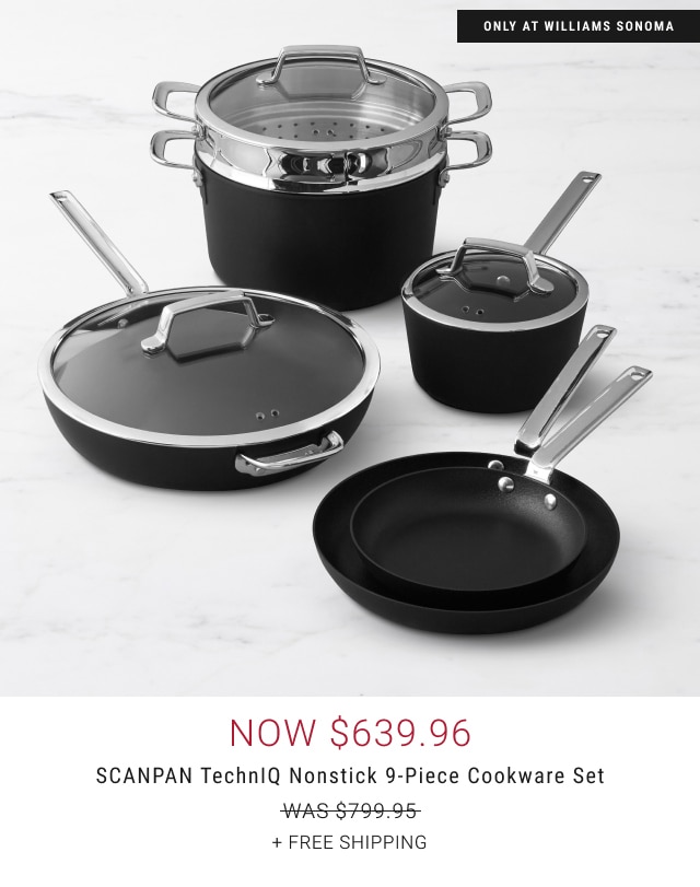 now $639.96 - SCANPAN TechnIQ Nonstick 9-Piece Cookware Set + free shipping