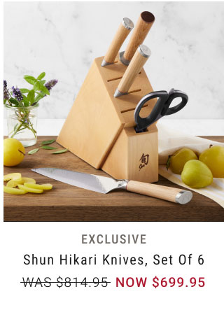 Exclusive Shun Hikari Knives, Set of 6 NOW $699.95