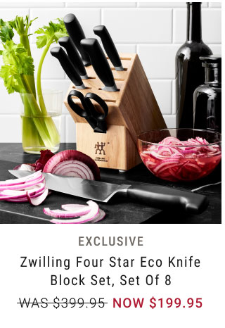 Exclusive Zwilling Four Star Eco Knife Block Set, Set of 8 NOW $199.95