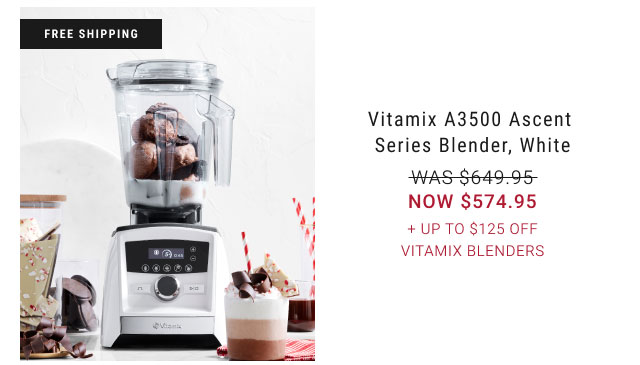 Vitamix A3500 Ascent Series Blender, White + Up to $125 Off Vitamix Blenders