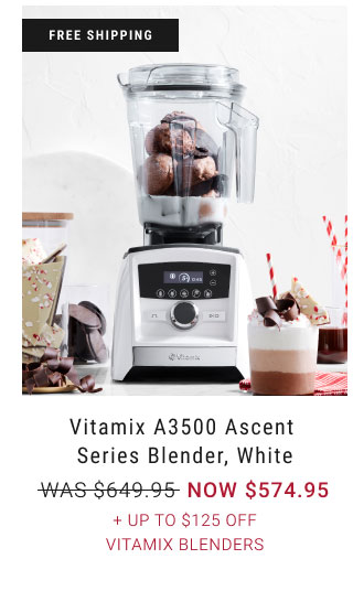 Vitamix A3500 Ascent Series Blender, White + Up to $125 Off Vitamix Blenders