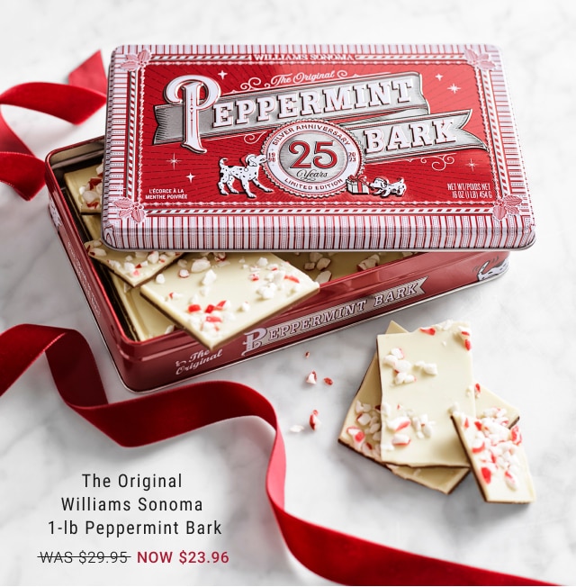 The Original Williams Sonoma 1-lb Peppermint Bark - Now $23.96