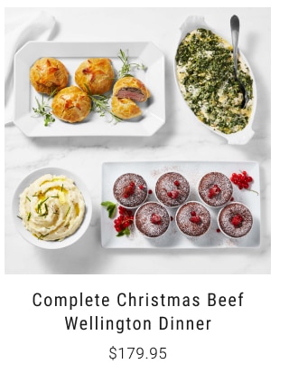 Complete Christmas Beef Wellington Dinner $179.95