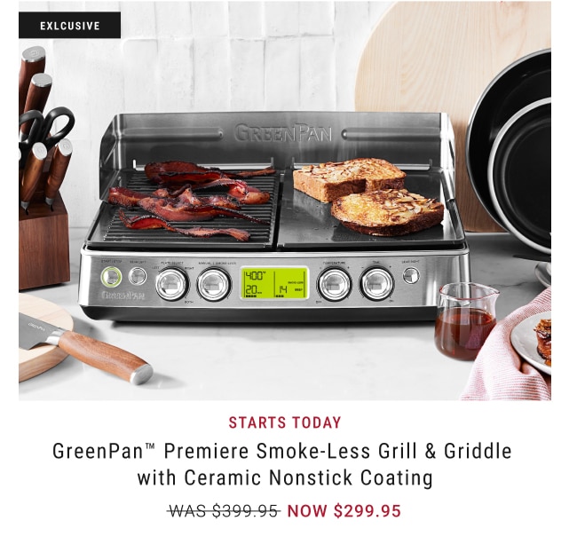 GreenPan™ Premiere Smoke-Less Grill & Griddle with Ceramic Nonstick Coating - NOW $299.95
