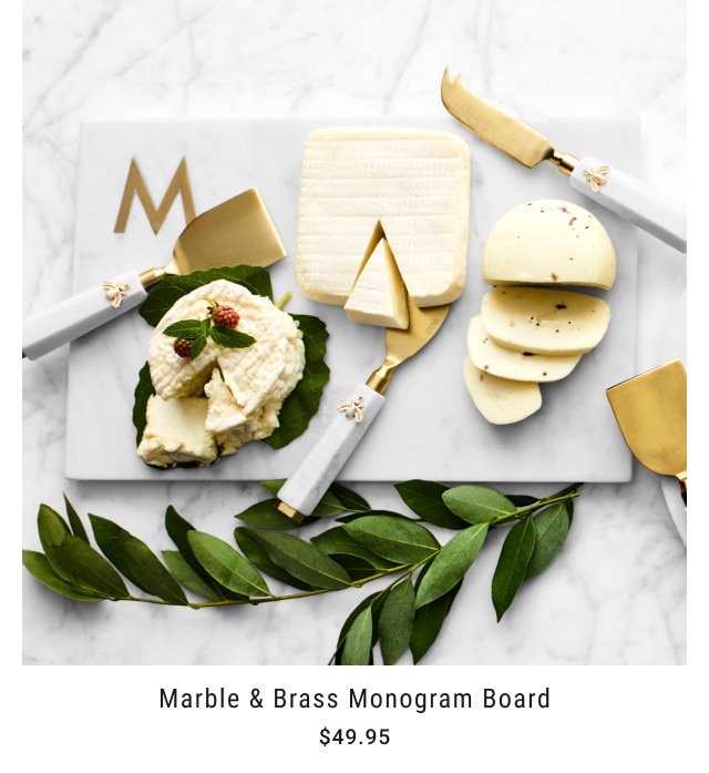 Marble & Brass Monogram Board. $49.95.