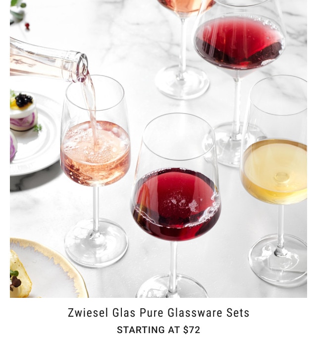 Zwiesel Glas Pure Glassware Sets. Starting at $72.