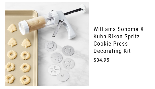 Williams Sonoma x Kuhn Rikon Spritz Cookie Press Decorating Kit $34.95