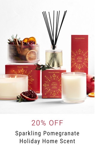 20% off. Sparkling Pomegranate Holiday Home Scent.