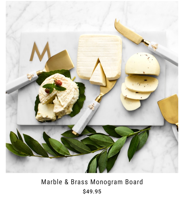 Marble & Brass Monogram Board $49.95