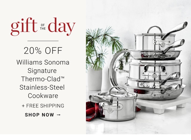 20% Off. Williams Sonoma Signature Thermo-Clad™ Stainless-Steel Cookware. + Free Shipping. SHOP NOW →