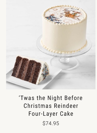 ‘Twas the Night Before Christmas Reindeer Four-Layer Cake. $74.95.