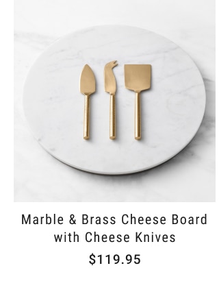 Marble & Brass Cheese Board with Cheese Knives - $119.95