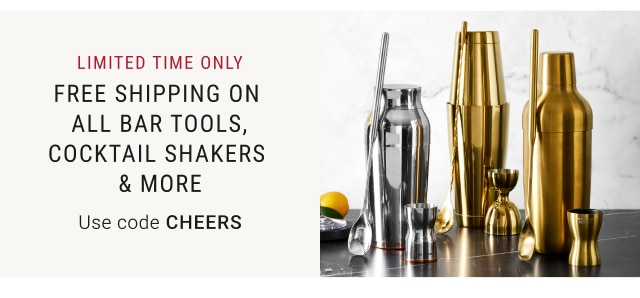 Cocktail Shakers, Bar Tools & Barware - starting at $9.95 + Free Shipping with Code: Cheers