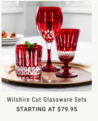 Wilshire Cut Glassware Sets Starting at $79.95