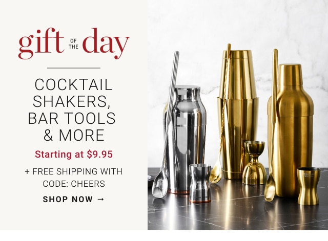 Cocktail Shakers, Bar Tools & more - Starting at $9.95 + Free Shipping with Code: Cheers - shop now