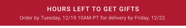 LAST CALL TO GET GIFTS for christmas Order with Next-Day Shipping by Wednesday, 12/20 11PM PT for delivery by Friday, 12/22.