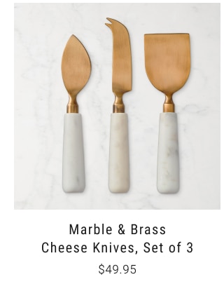 Marble & Brass Cheese Knives, Set of 3 $49.95