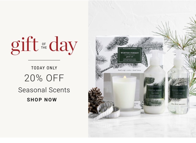 gift of the day - Today only 20% Off Seasonal Scents + Free Shipping - Shop now