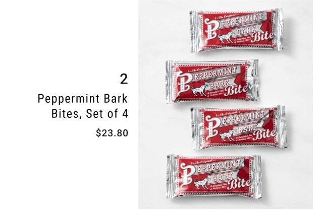 2. Peppermint Bark Bites, Set of 4. $23.80.