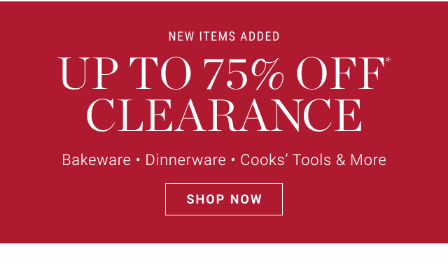 Up to 75% off* clearance - shop now