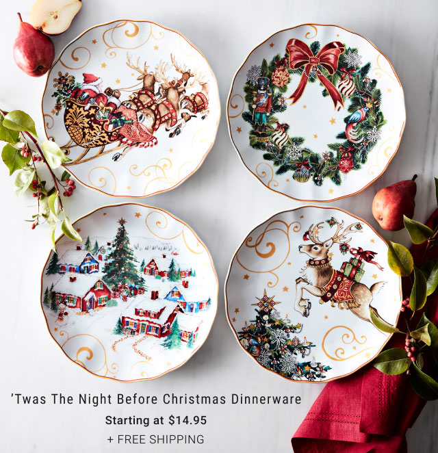 ’Twas the Night Before Christmas Dinnerware - Starting at $14.95 + Free shipping