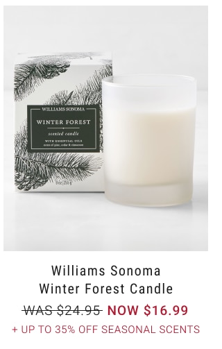 Williams Sonoma Winter Forest Candle NOW $16.99 + up to 35% OFF Seasonal Scents