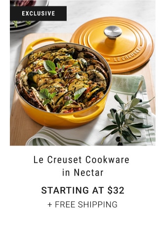 Exclusive. Le Creuset Cookware in Nectar. Starting at $32. + Free shipping.