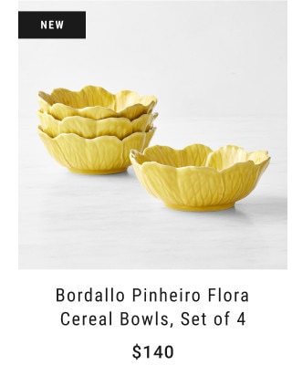 New. Bordallo Pinheiro Flora Cereal Bowls, Set of 4. $140.