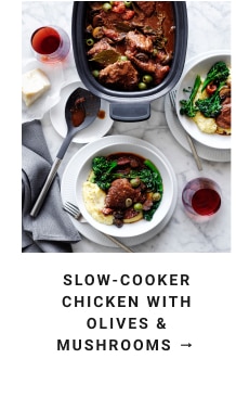 Slow-cooker chicken with olives & mushrooms