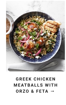 Greek chicken meatballs with orzo & feta