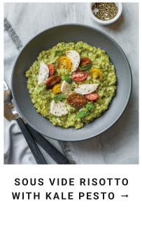 Sous Vide Risotto with Kale Pesto