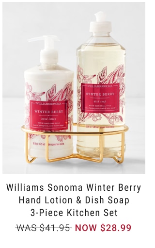 Williams Sonoma Winter Berry Hand Lotion & Dish Soap 3-Piece Kitchen Set NOW $28.99