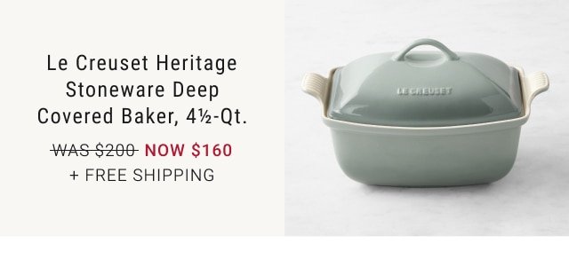 Le Creuset Heritage Stoneware Deep Covered Baker, 4½-Qt. NOW $160 + Free Shipping