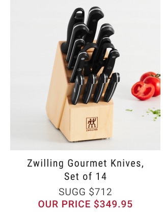 Zwilling Gourmet Knives, Set of 14. Sugg $712. Our price $349.95.