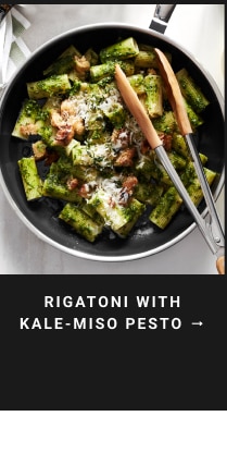 Rigatoni with Kale - Miso Pesto