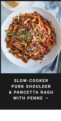 Slow-Cooker Pork Shoulder & Pancetta Ragu with Penne