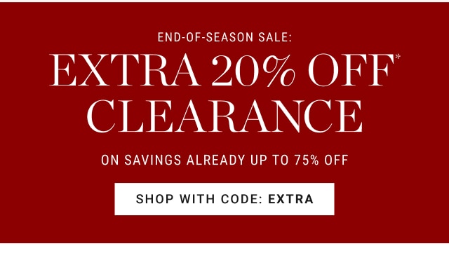 End-of-season sale: Extra 20% off* clearance - Shop with code: EXTRA