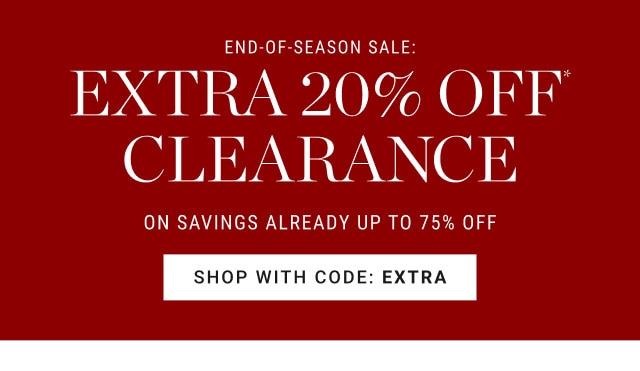 extra 20% off clearance - shop with code: ExTRA