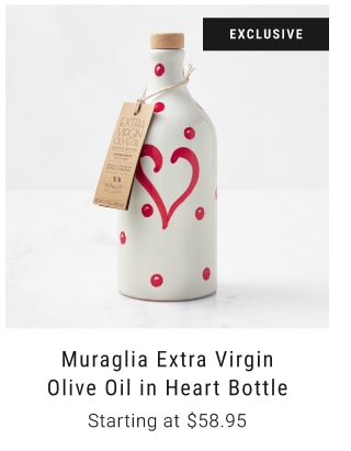 Muraglia Extra Virgin Olive Oil in Heart Bottle Dinnerware Starting at $58.95