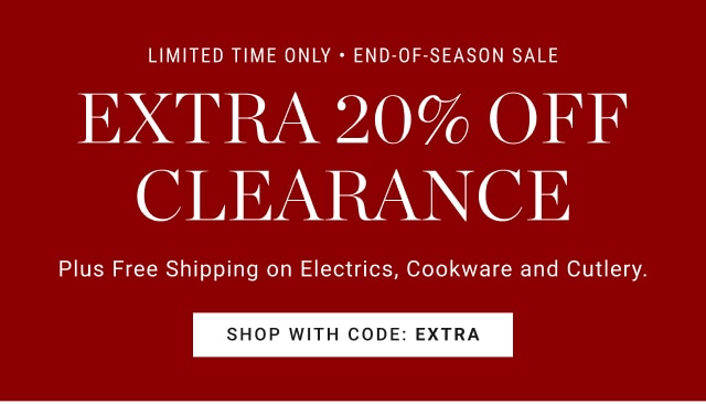 Limited time only • end-of-season sale - Extra 20% off Clearance shop with code: Extra