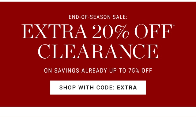 End-of-season sale: Extra 20% off clearance - Shop with code: EXTRA