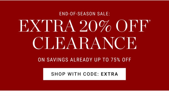 extra 20% off clearance - shop with code: ExTRA