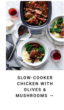 slow-cooker chicken with olives & mushrooms