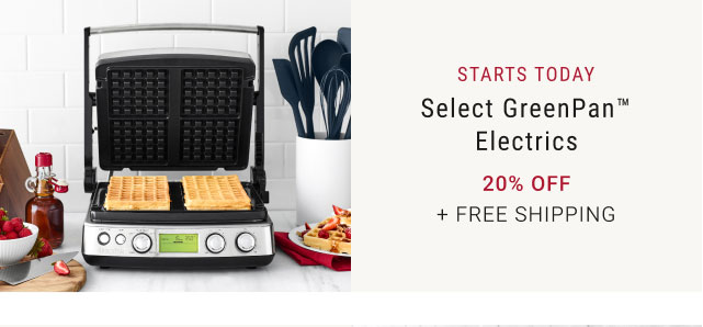 Select GreenPan™ Electrics - 20% Off + Free Shipping